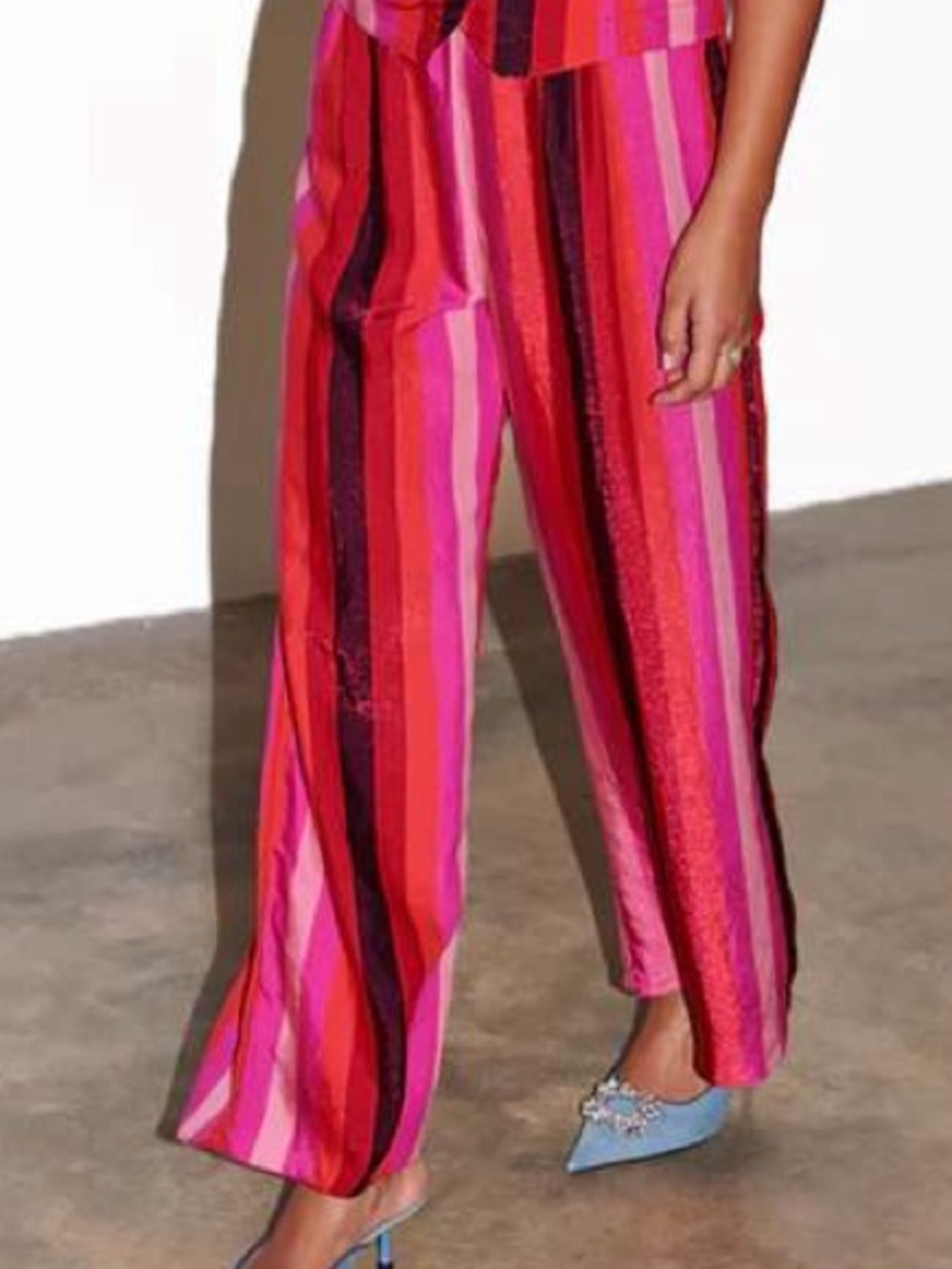 NeverFullyDressed pink striped pants